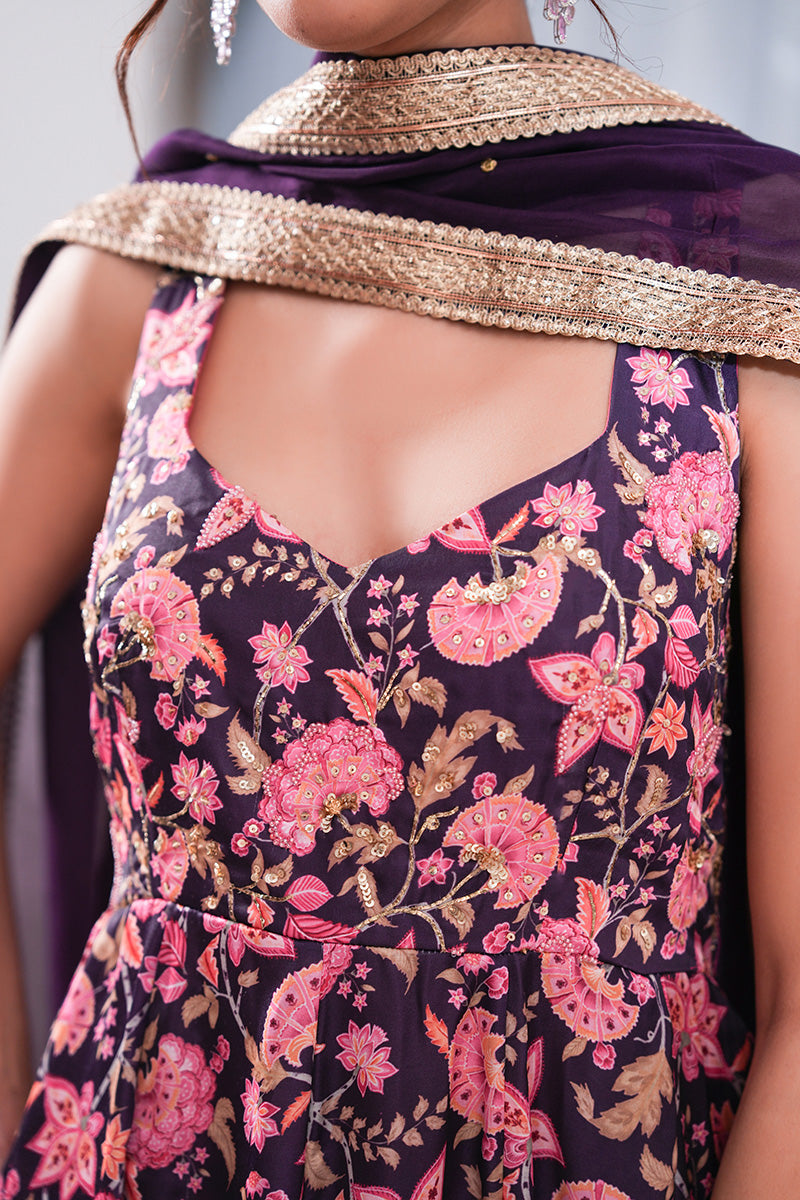 Zinnia Gul Anarkali Set With Dupatta
