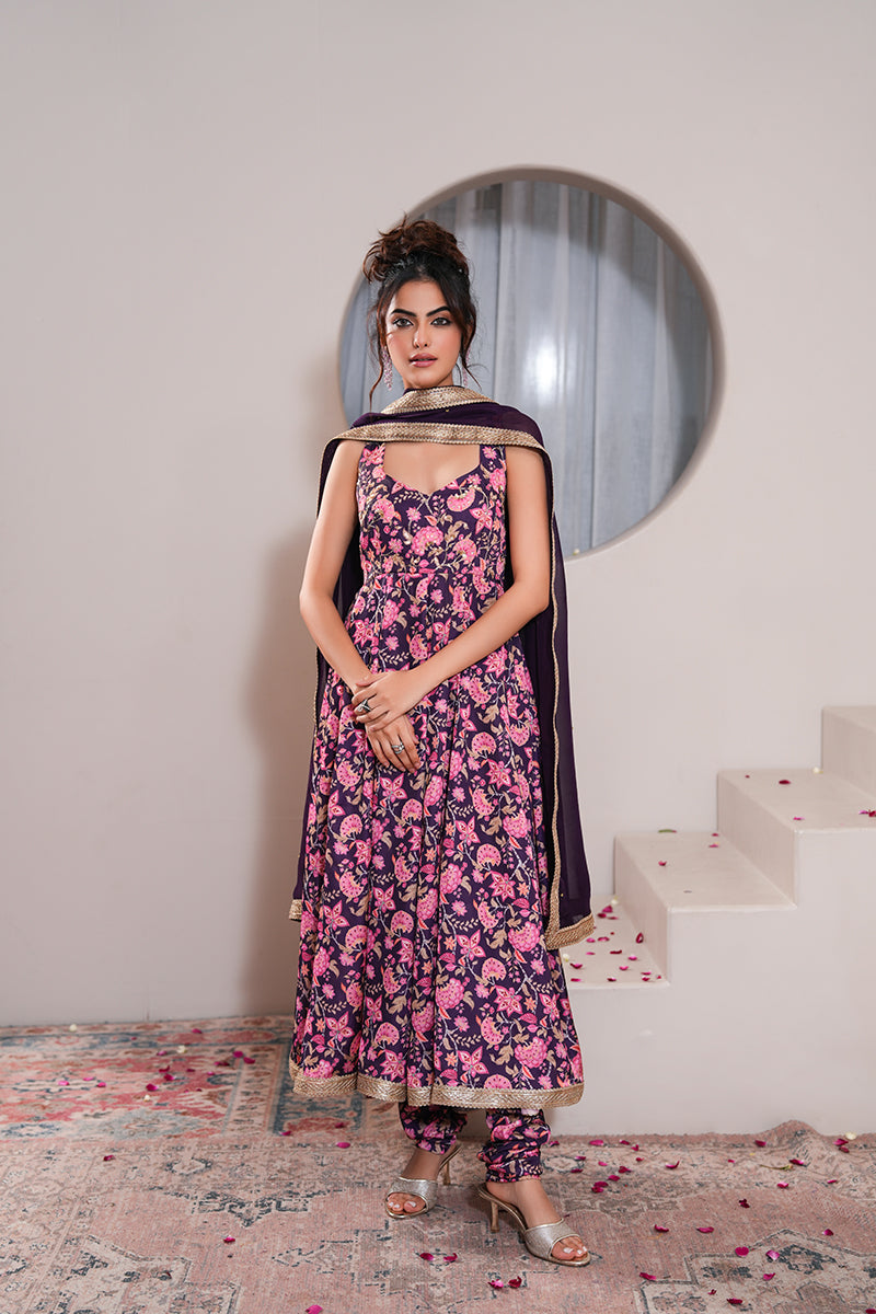 Zinnia Gul Anarkali Set With Dupatta