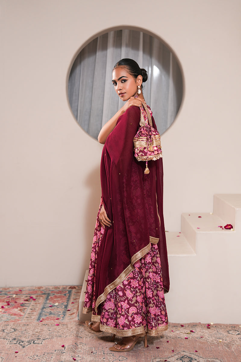 Petunia Gul Anarkali Set With Dupatta