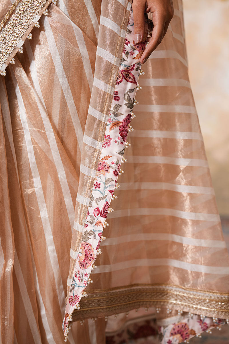 Zarina Pearl Tissue Silk Saree