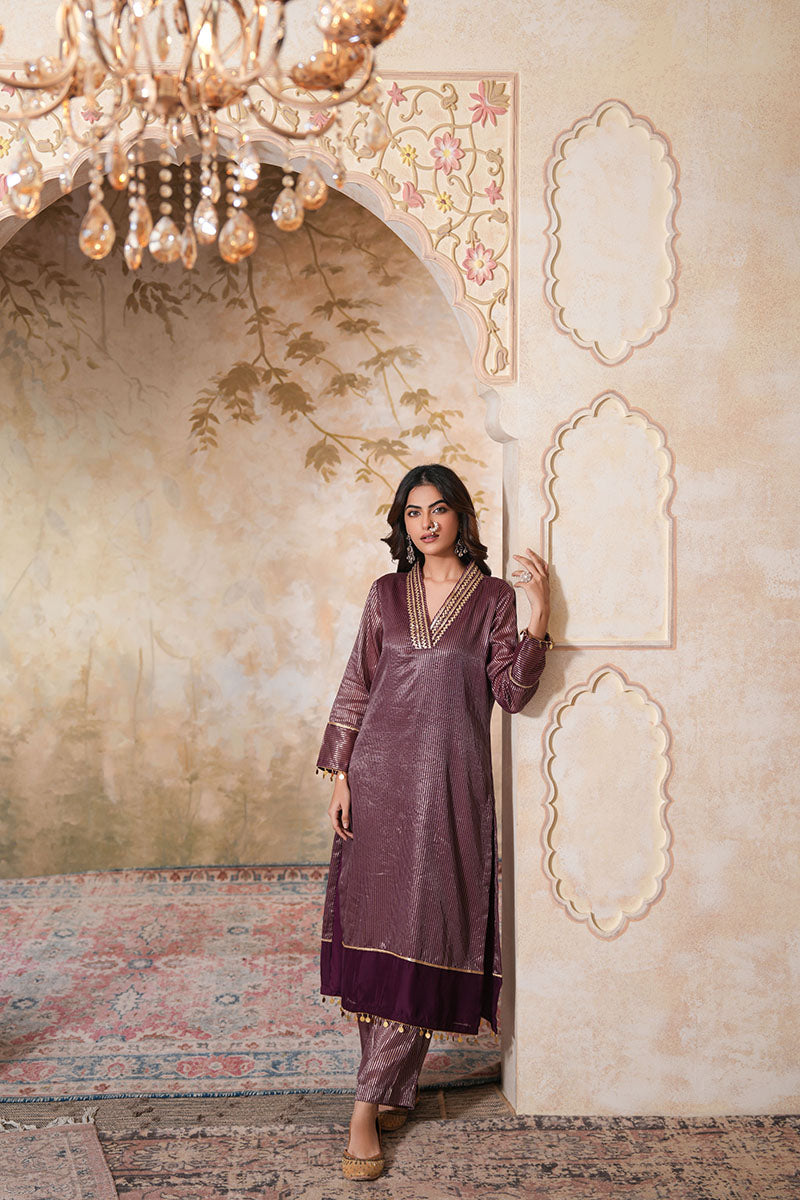 Gauhar Gota Kurta Set With Dupatta