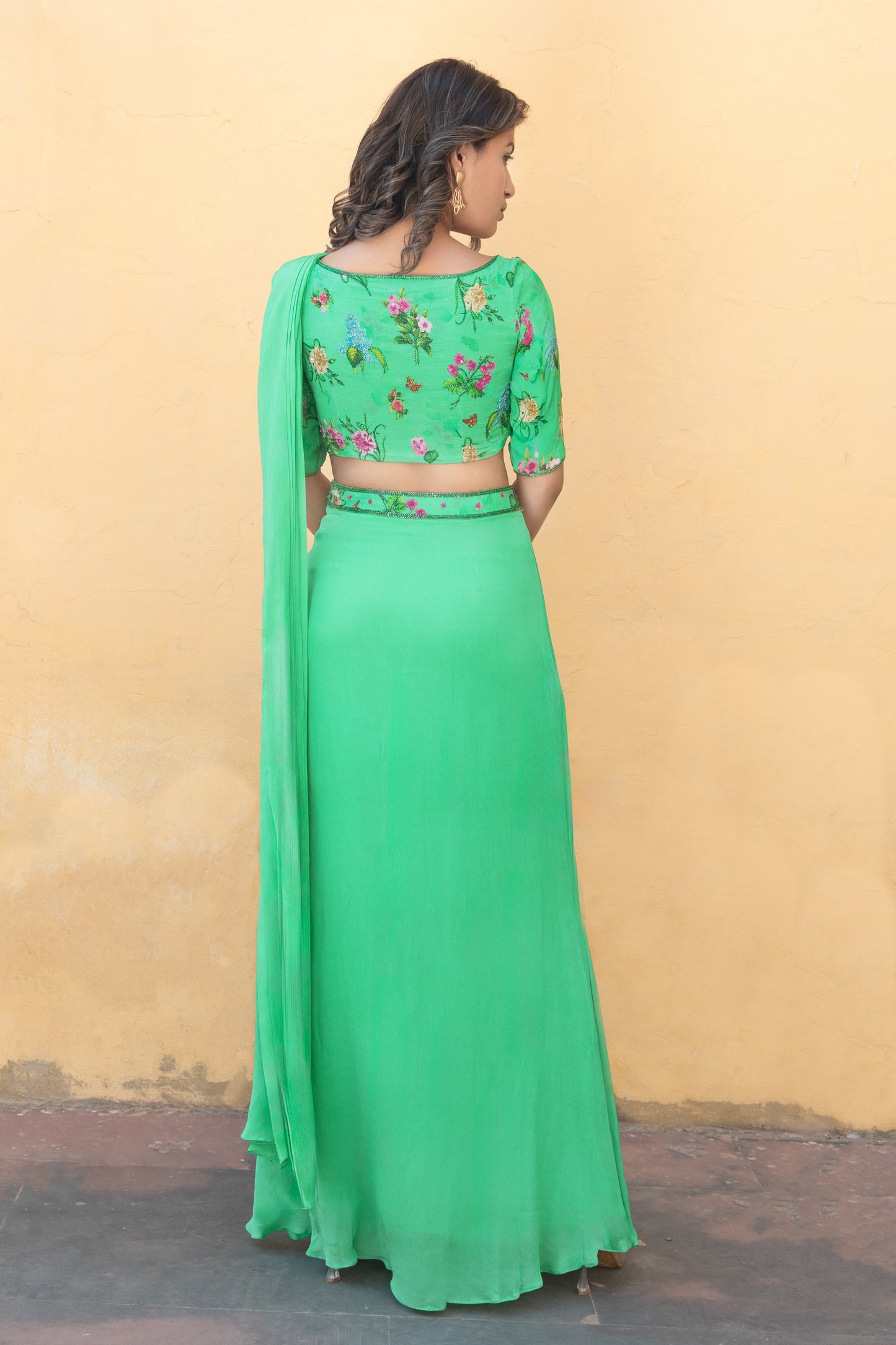 Stitched saree with blouse