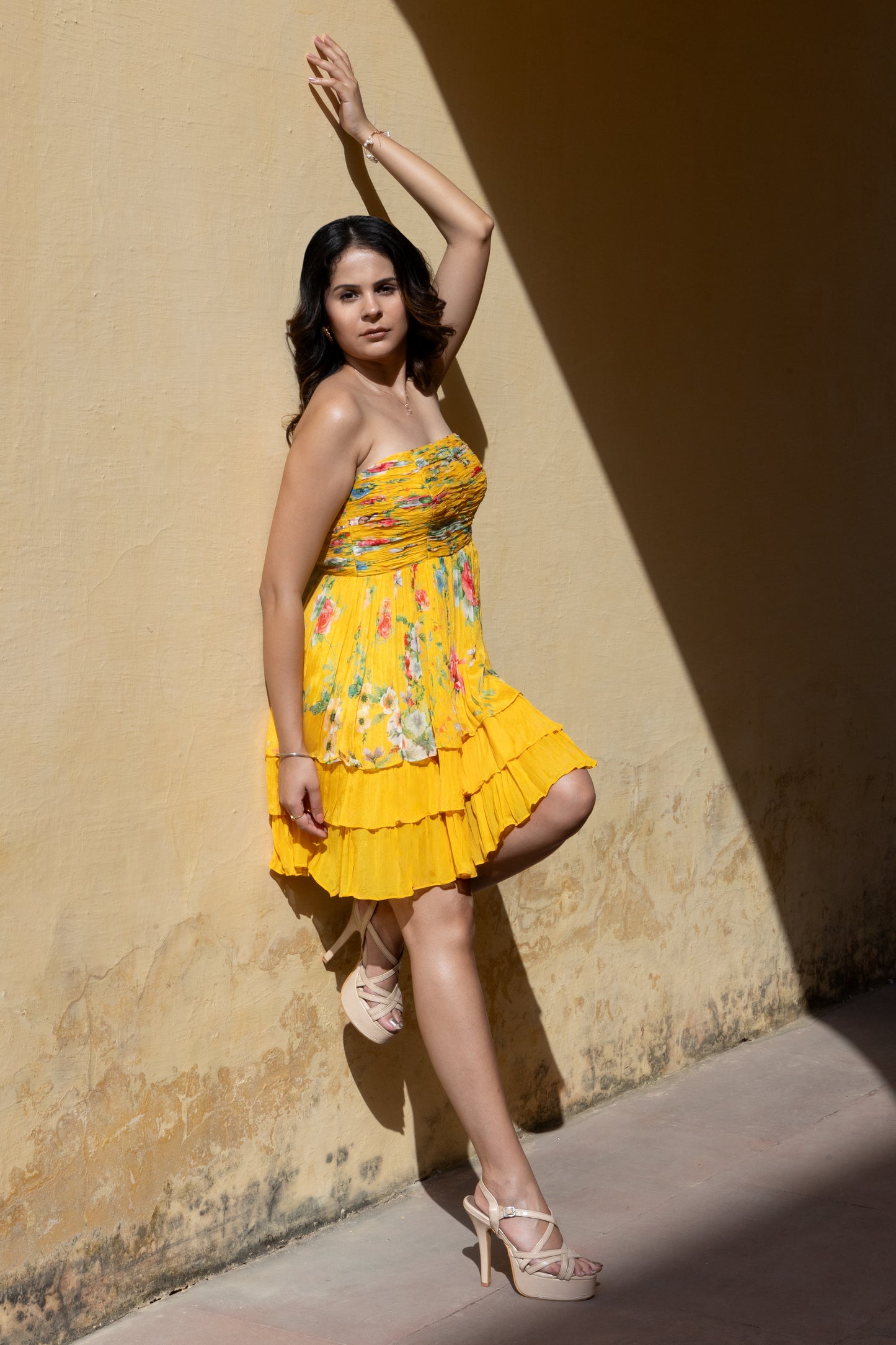 Flared layered tube dress