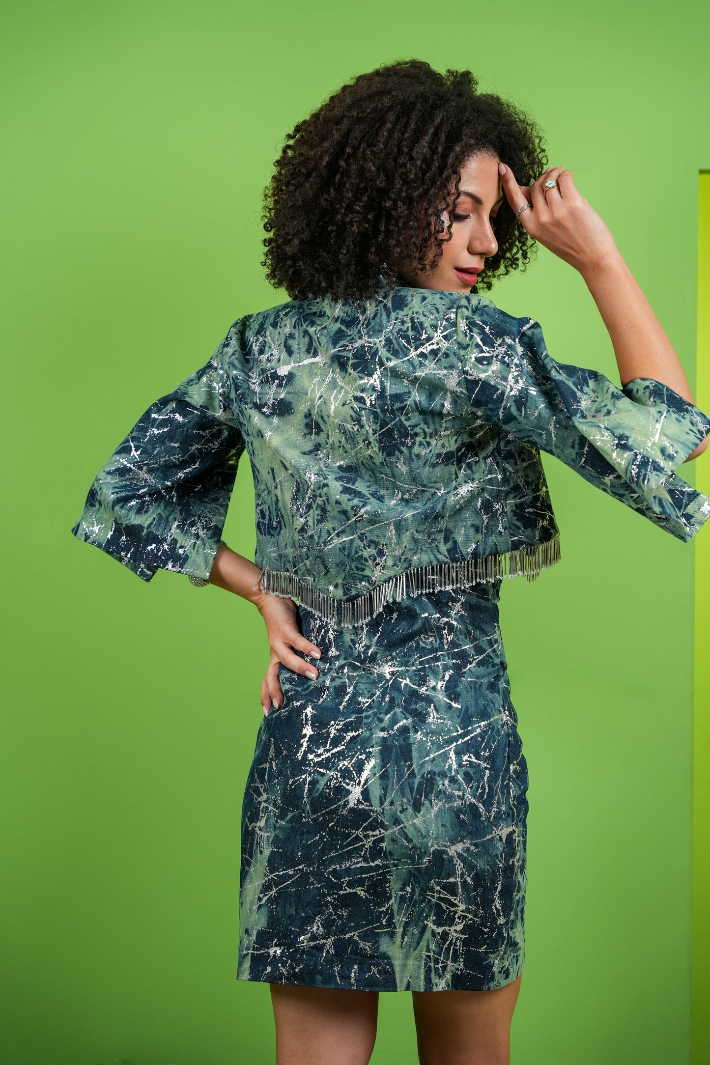 Midnight Muse Emerald Green Dress with Jacket
