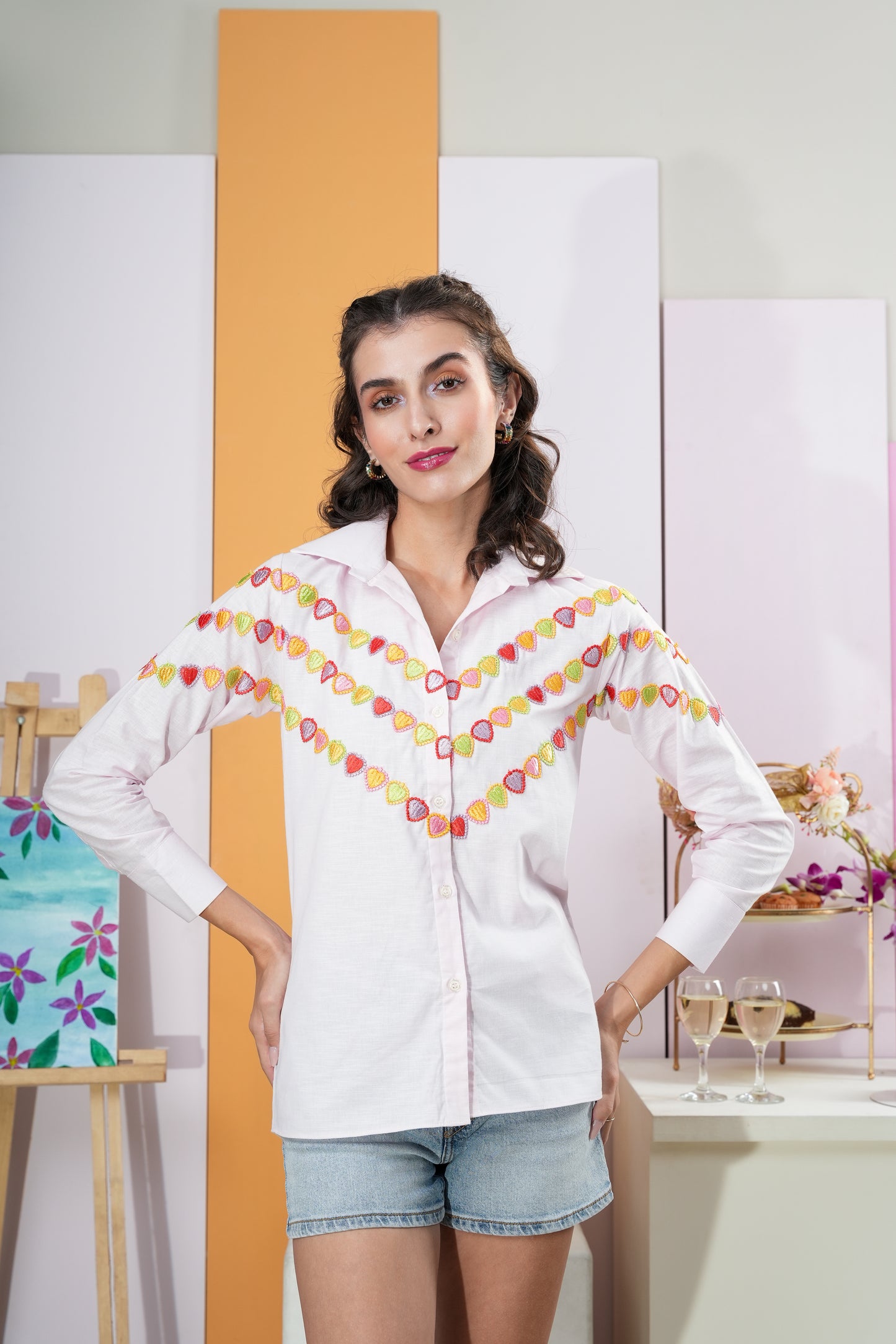 Multi-Hued White Shirt