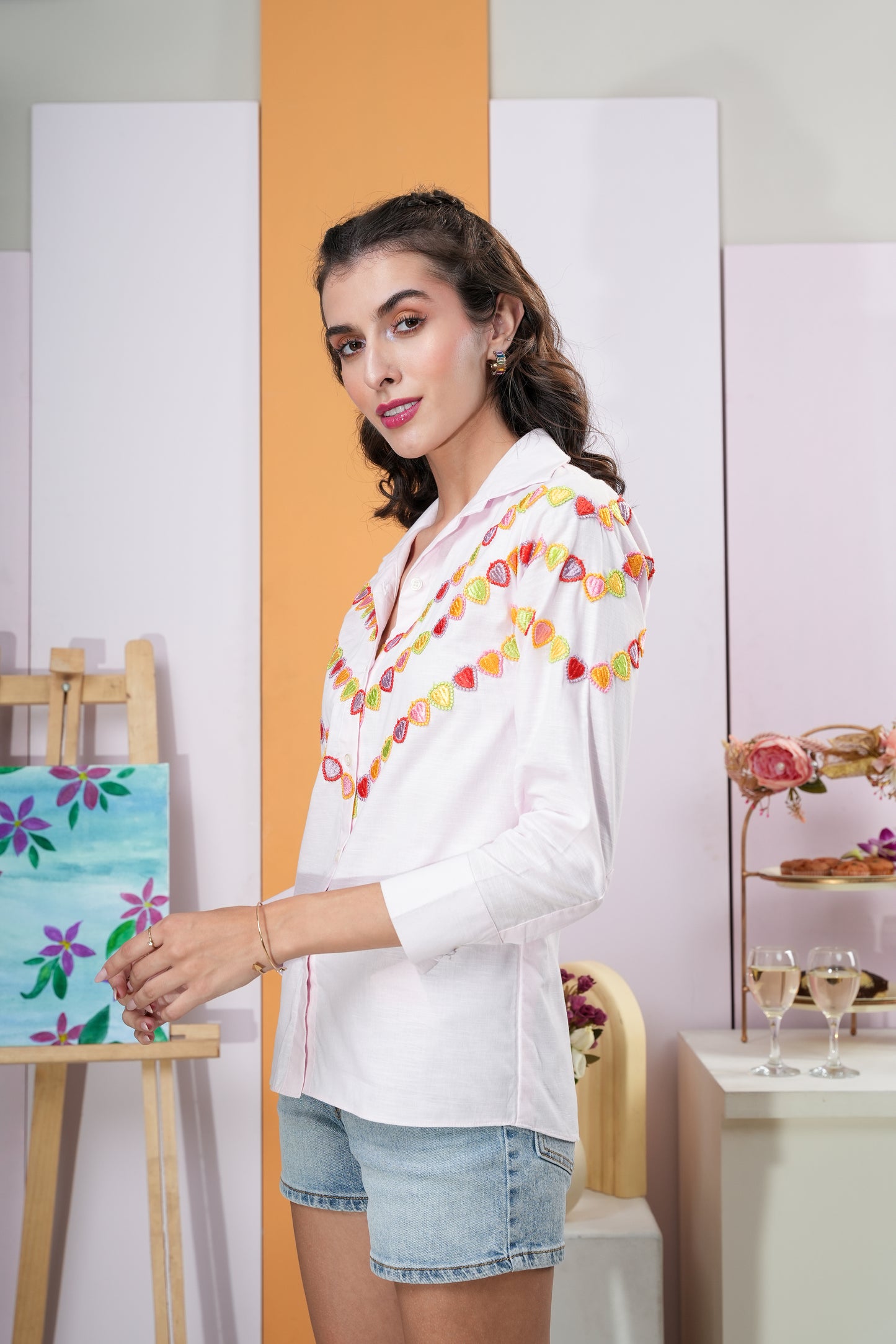 Multi-Hued White Shirt