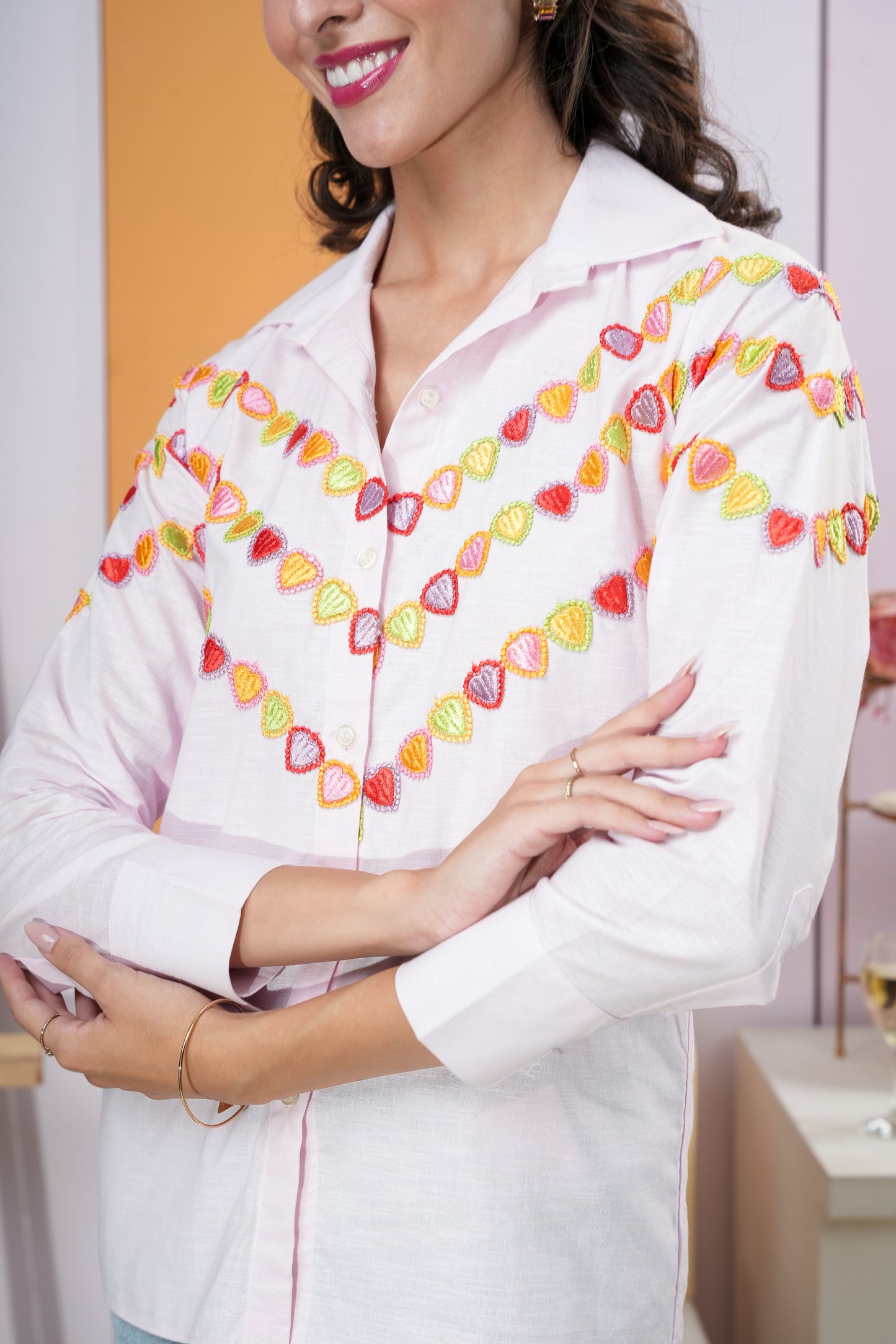 Multi-Hued White Shirt