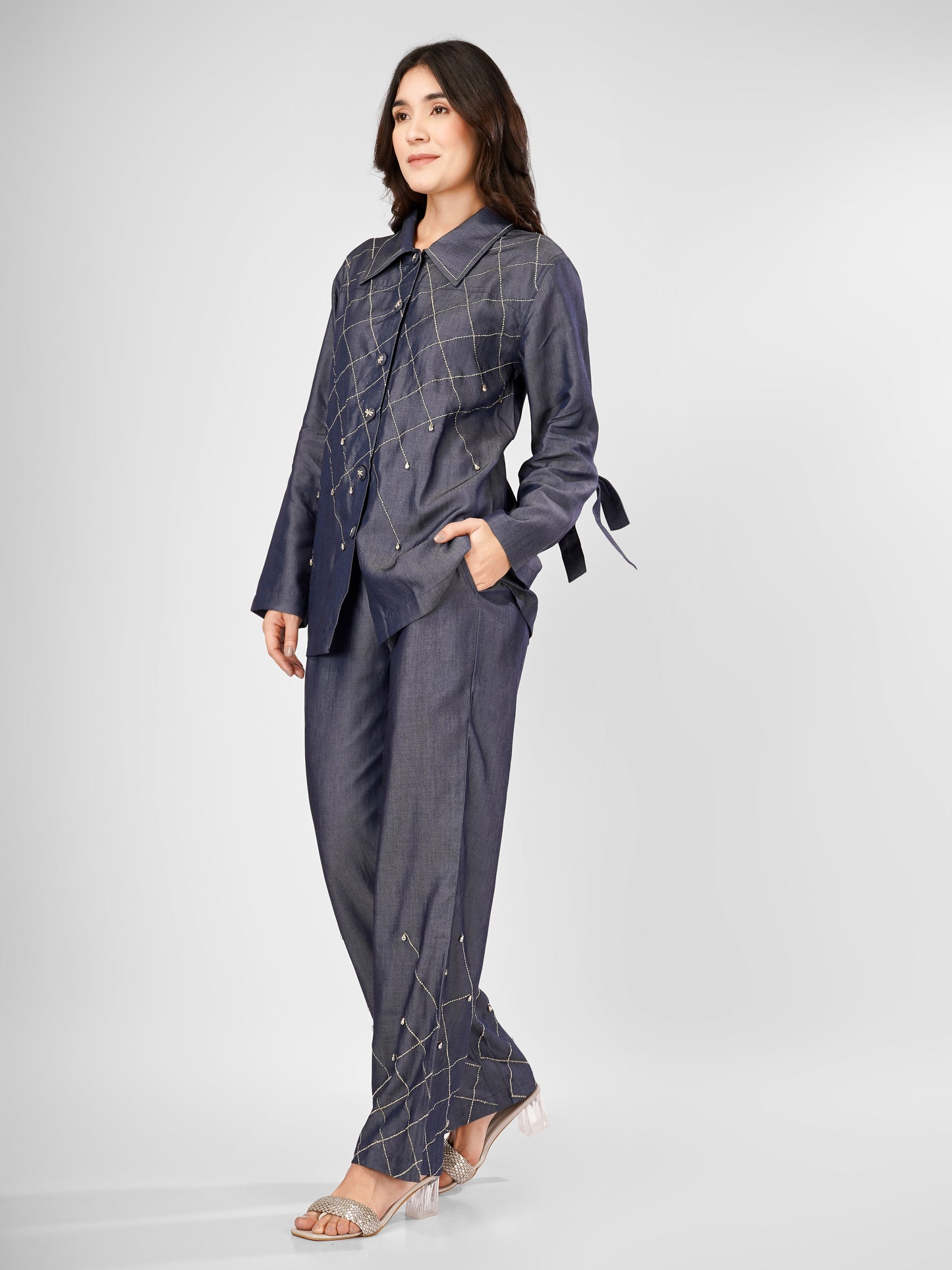 Rhinestone Denim Set
