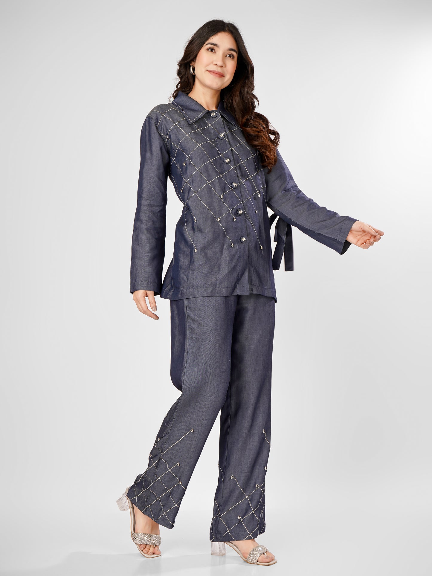 Rhinestone Denim Set