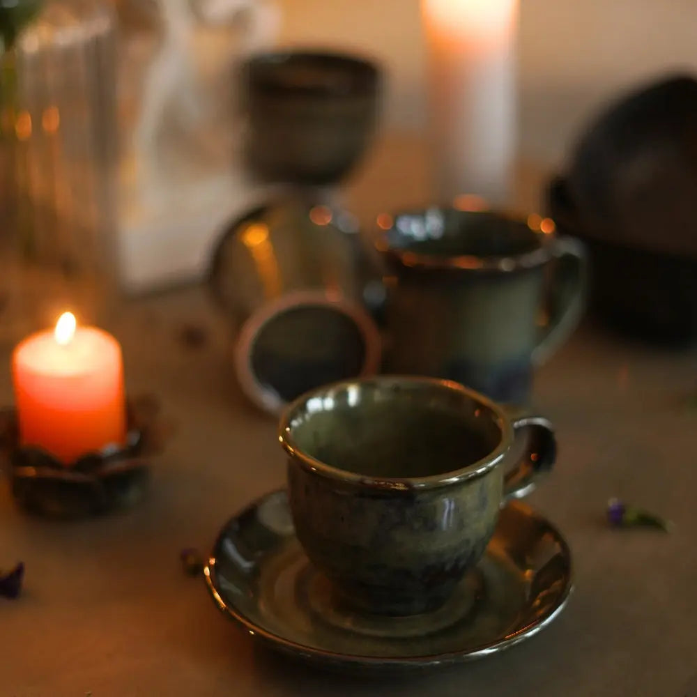 Sage Green Cup & Saucer