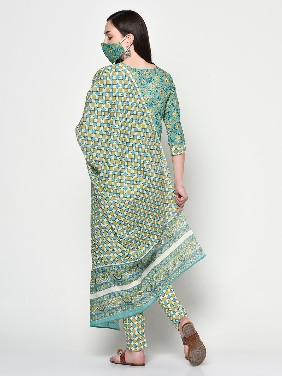 Pure cotton kurta set | Green