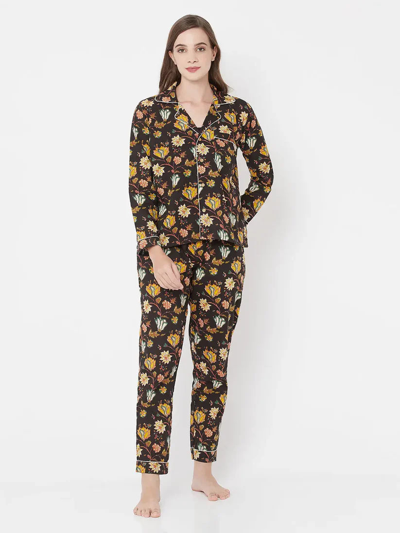 Blockprint Nightsuit set | Sardine