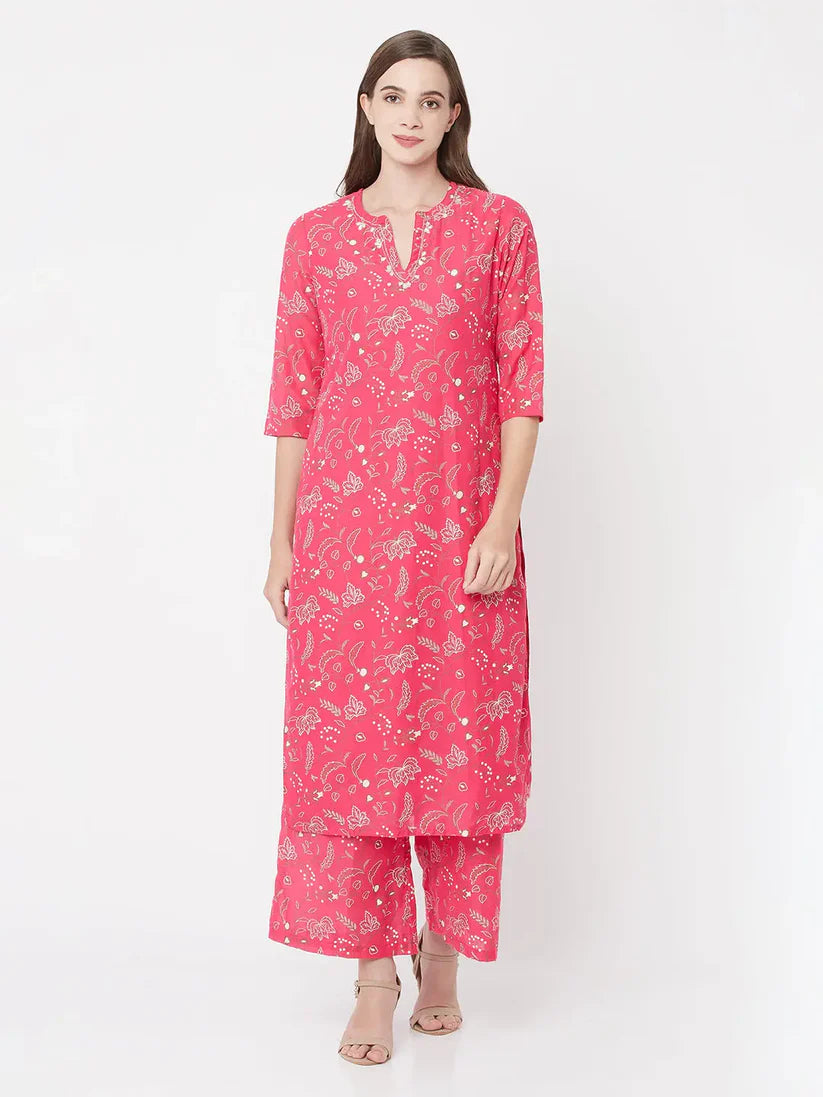 Blockprinted Kurta Set | Cotton Silk