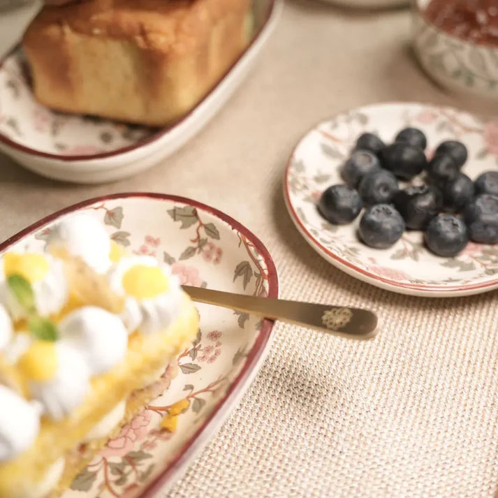 Pure brass dessert spoons | Set of 6 | Peony