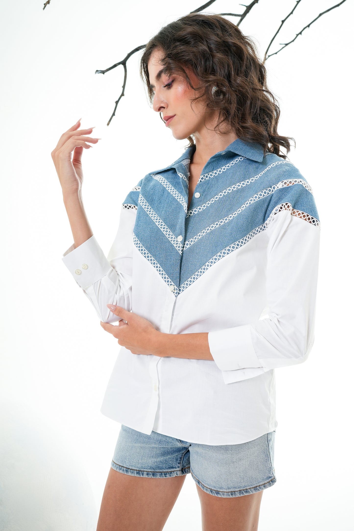 Cowgirl Denim White Shirt