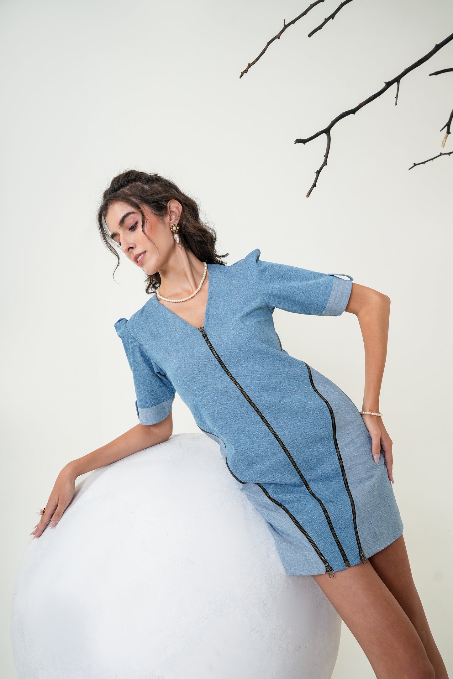 Tea Party Ready Blue Straight-Fit Dress