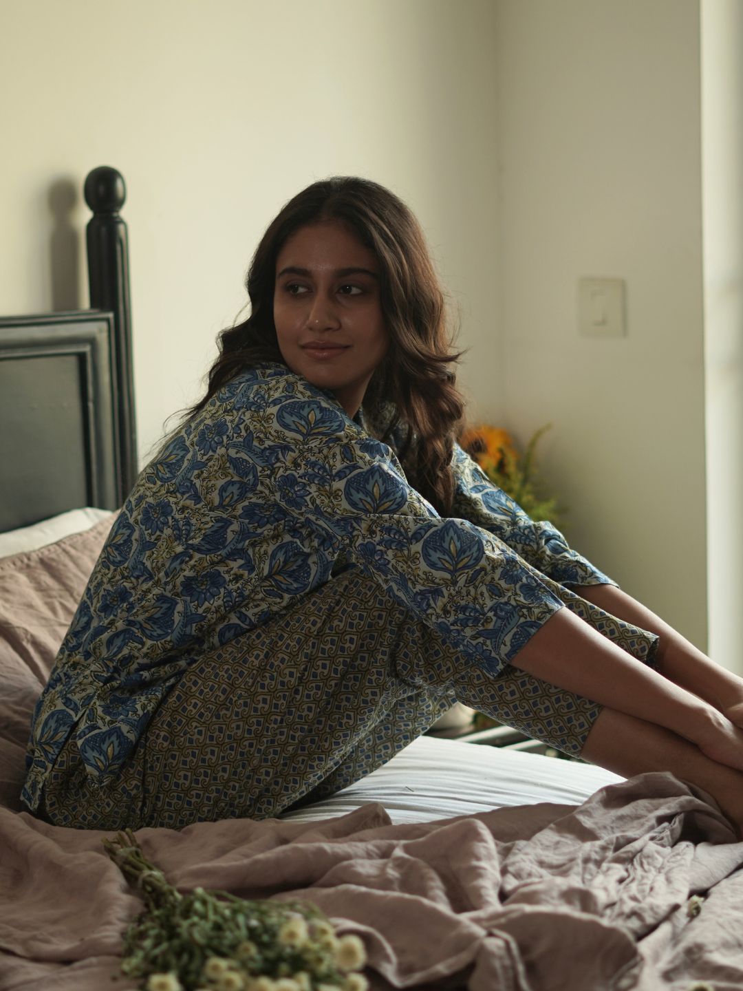 Blockprint Nightsuit Set | Samah