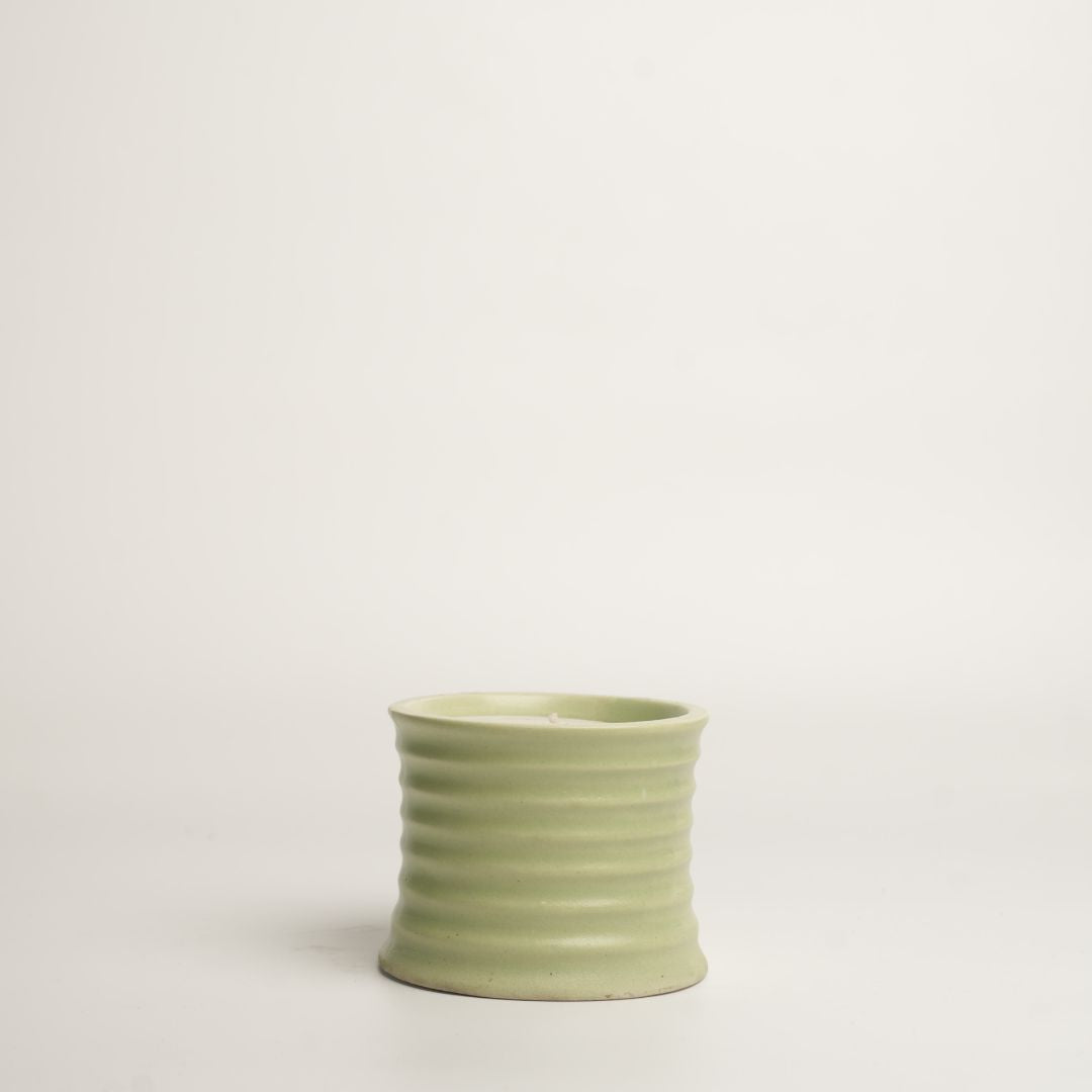 Stoneware Candle | 450g | Green | 3 wick