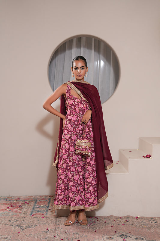 Petunia Gul Anarkali Set With Dupatta