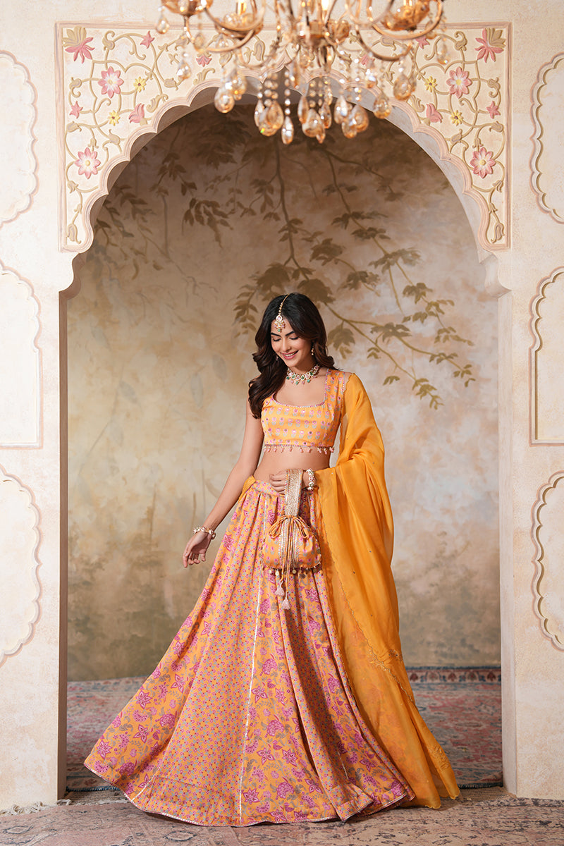 Kesariya Heer Lehenga Set With Dupatta