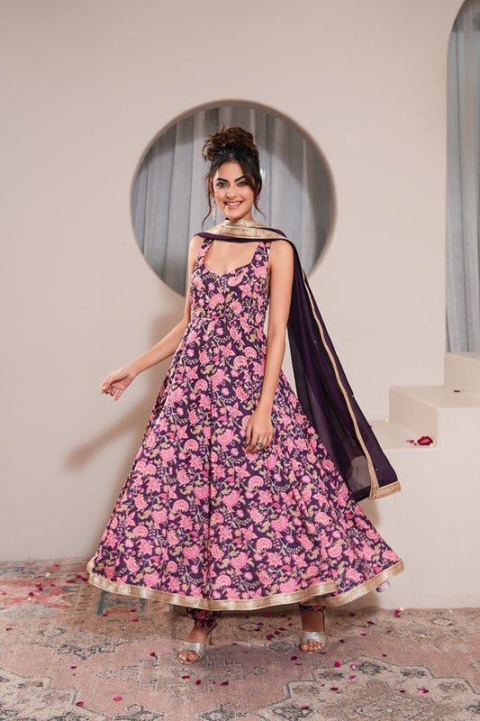 Zinnia Gul Anarkali Set With Dupatta