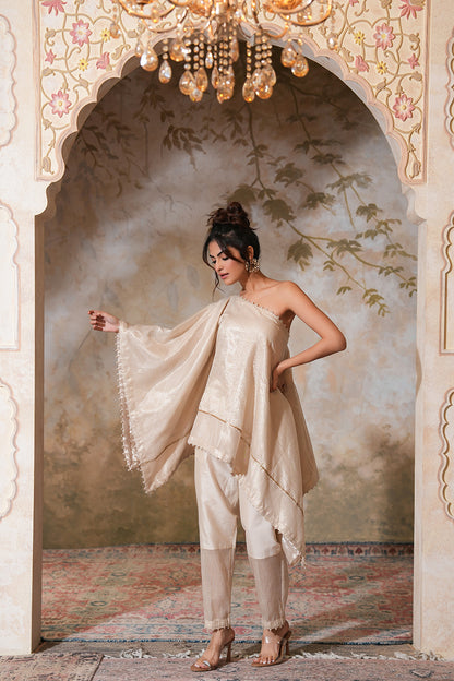Kohra Tissue Silk Kaftan Set