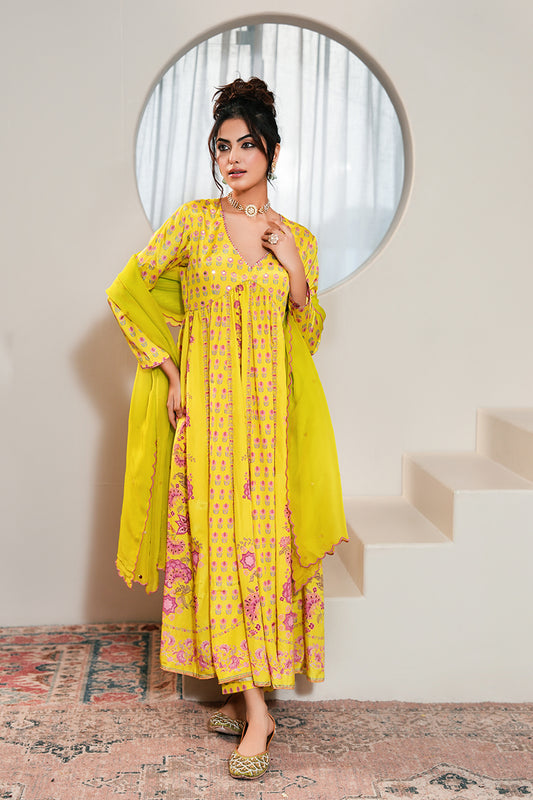 Naaz Mehrunissa Anarkali Set With Dupatta