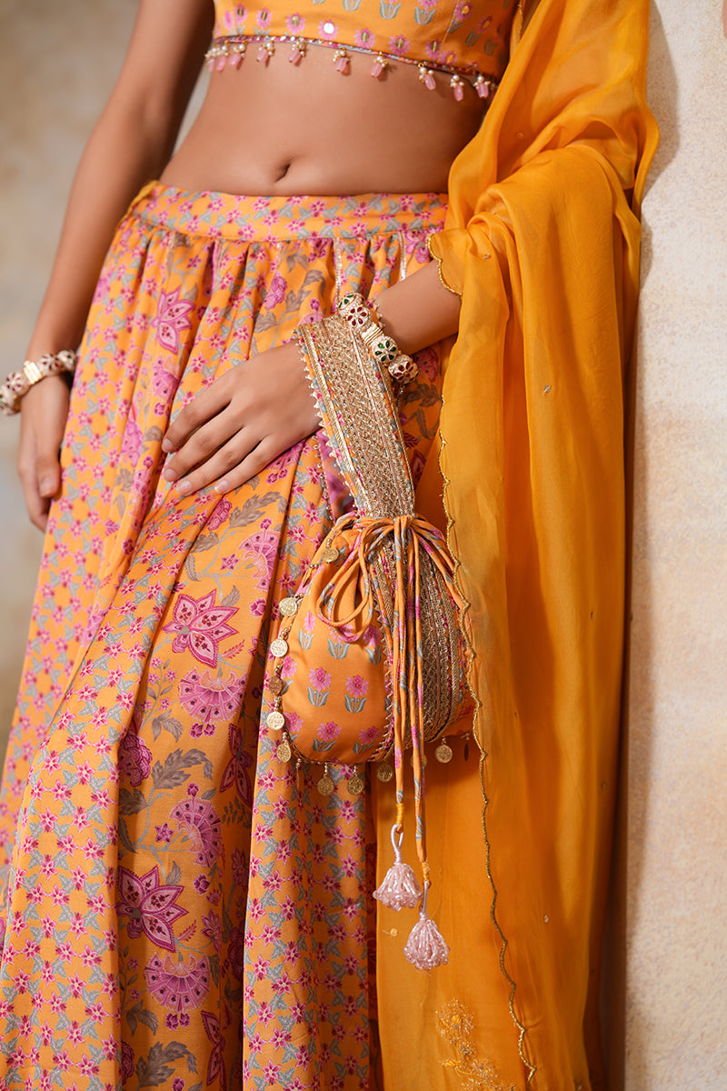 Kesariya Heer Lehenga Set With Dupatta