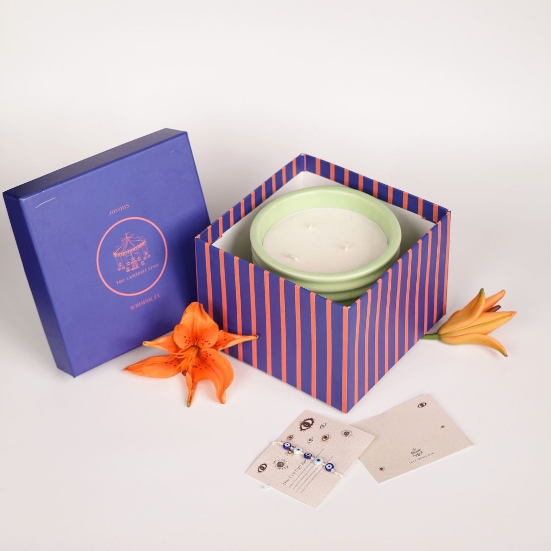 Flame of light Rakhi Box | Green