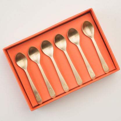 Pure brass dessert spoons | Set of 6 | balloon
