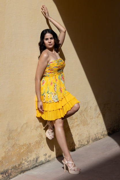 Flared layered tube dress