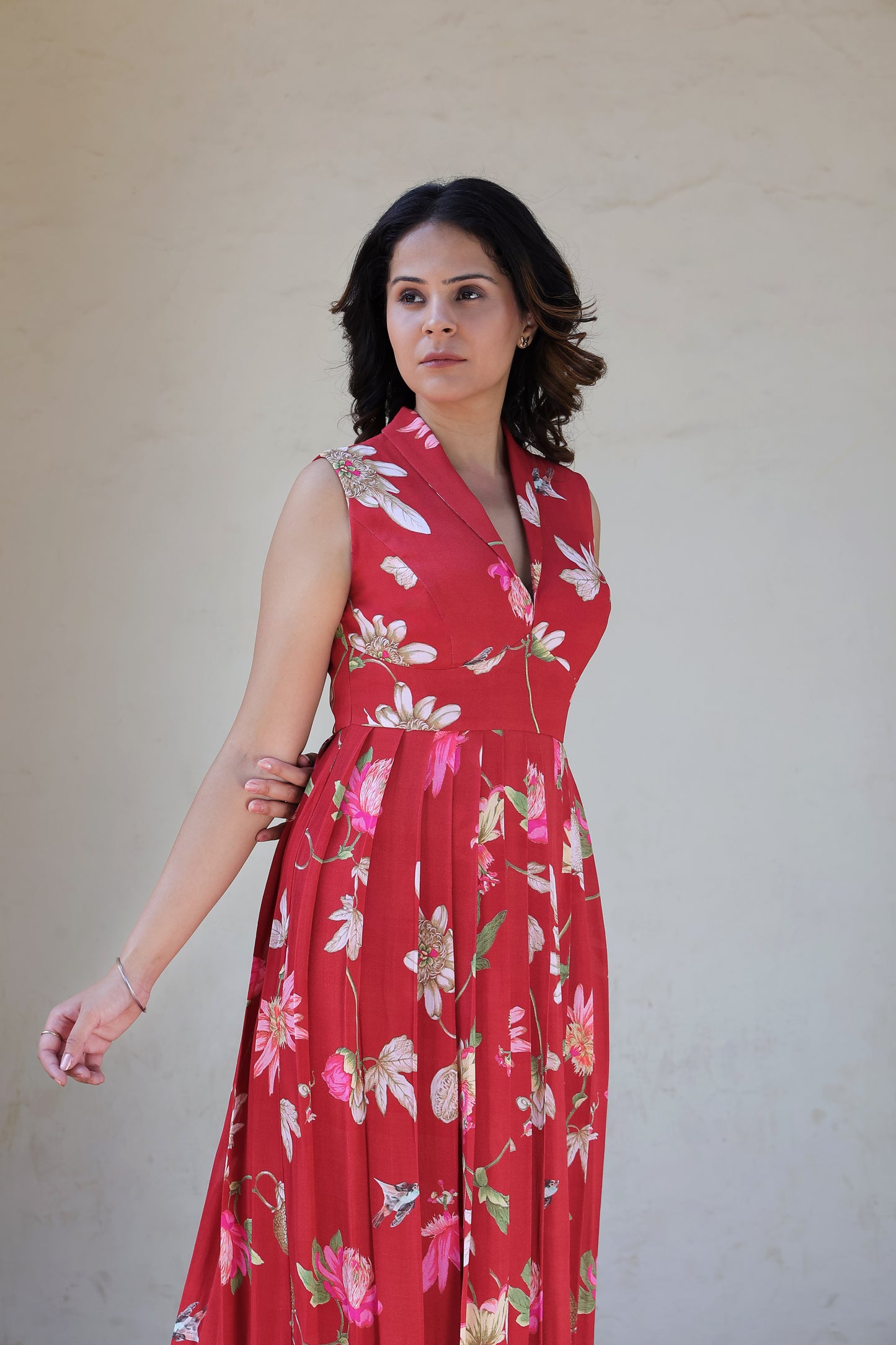 Pleated long dress