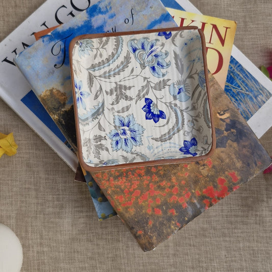 Decoupage Square plate | Blue