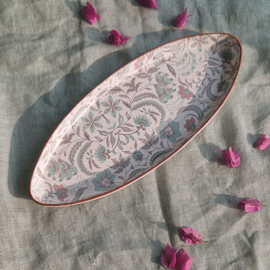 Decoupage Oval Platter | 14 Inches