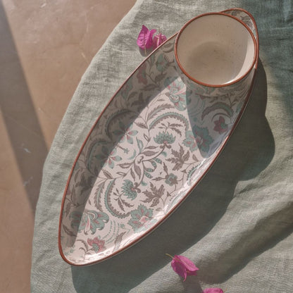 Decoupage Oval Platter | 14 Inches