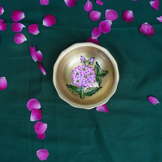 Gulabi Bloom Nut Bowl- 1 Brass Bowl