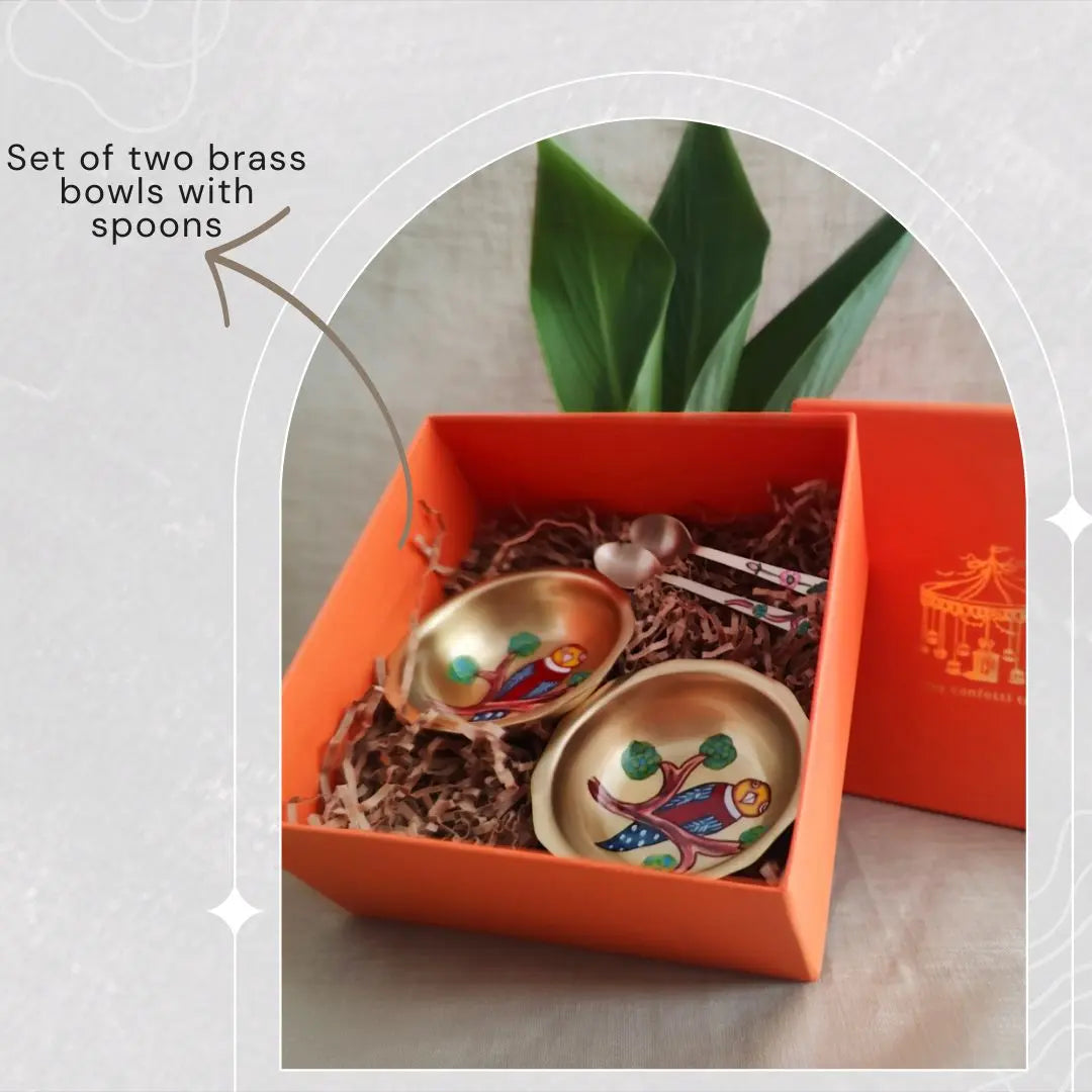 Brass Nut bowl Gift Set | Tota Maina