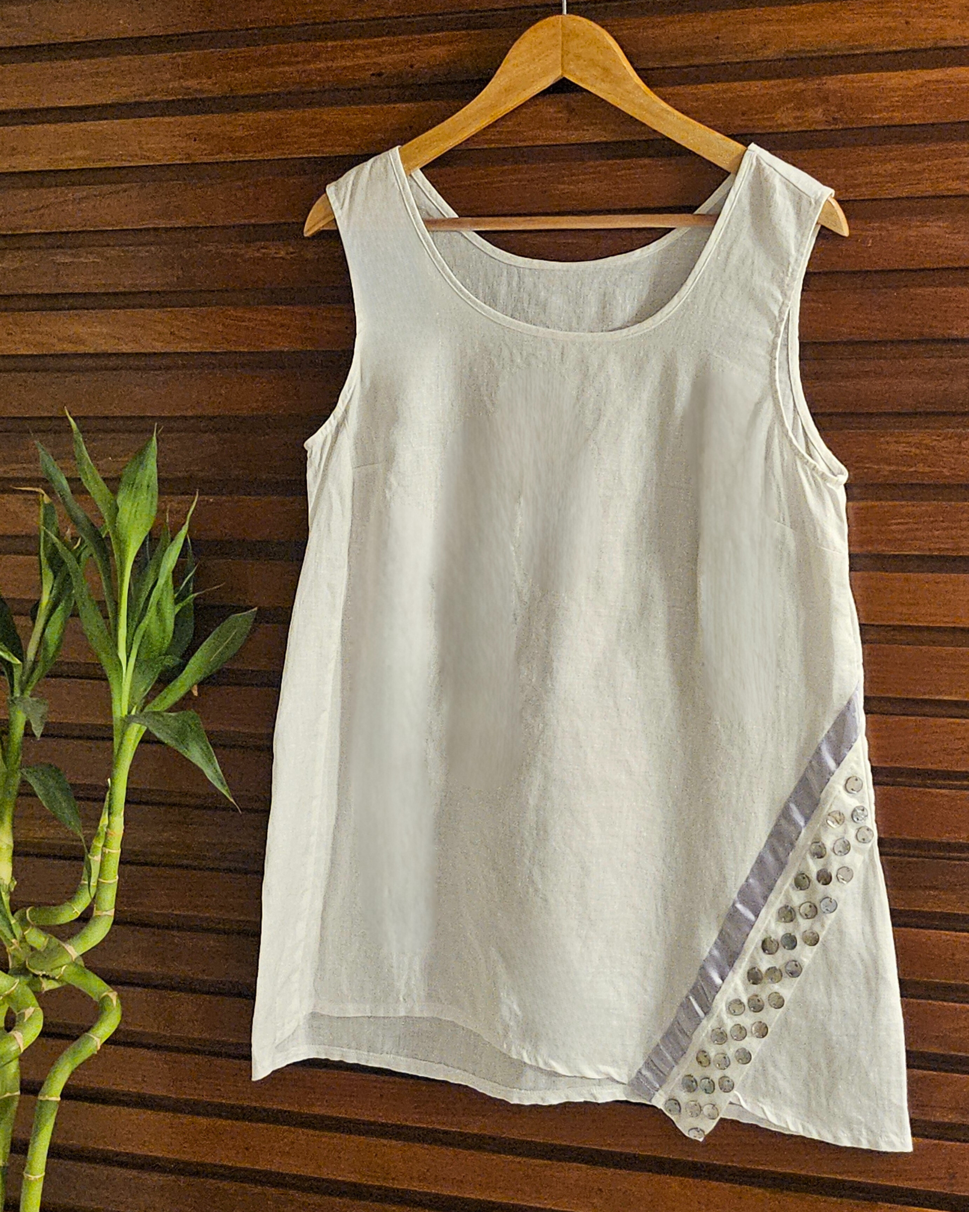 Buy Buttoned Linen Top