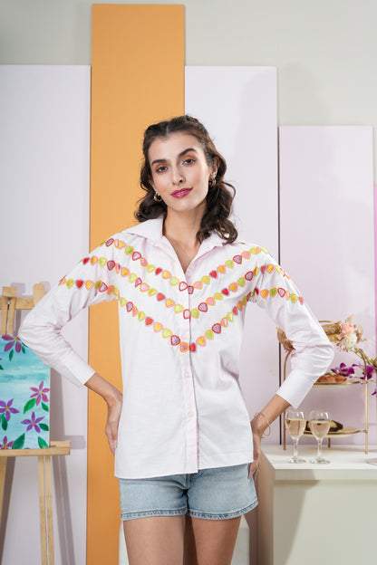 Multi-Hued White Shirt