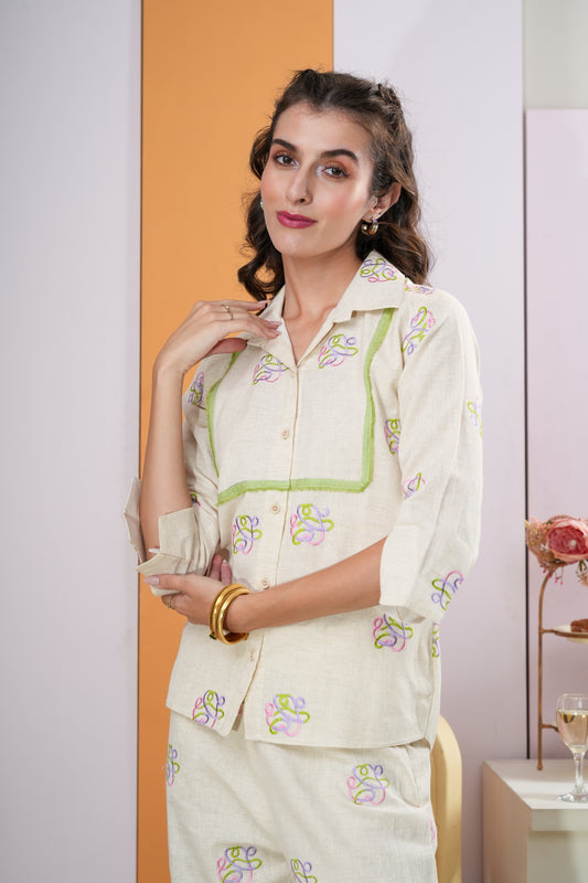 Floral White Shirt