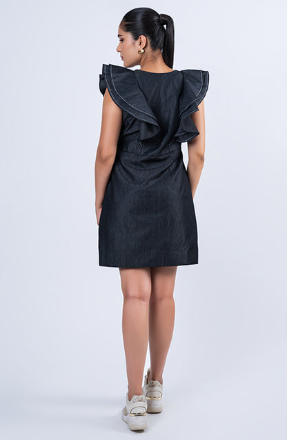 Denim Ruffle Dress
