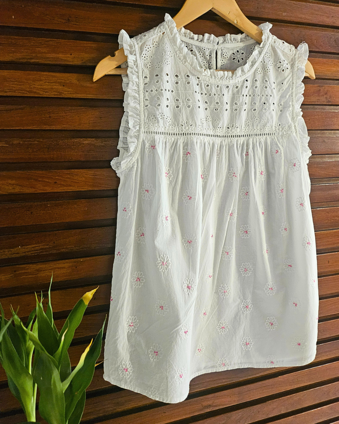 Elegant Cotton Top with Beadwork 