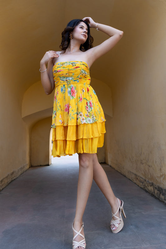 Flared Layered Tube Dress