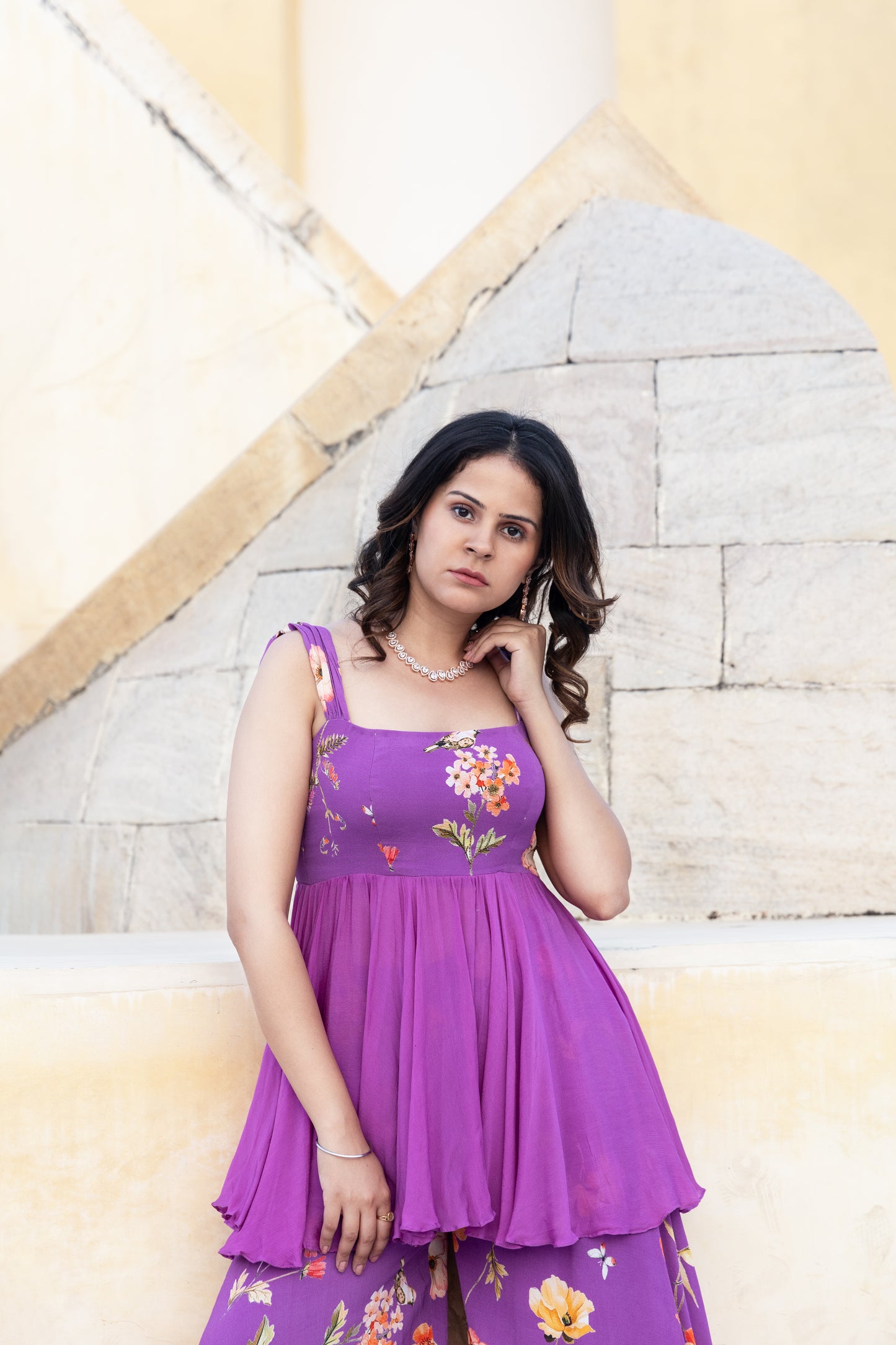 Floral printed plazzo set with dupatta