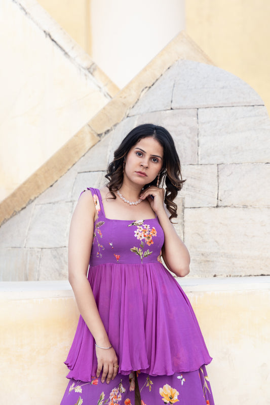 Floral printed plazzo set with dupatta