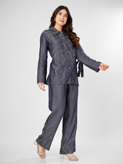 Rhinestone Denim Set