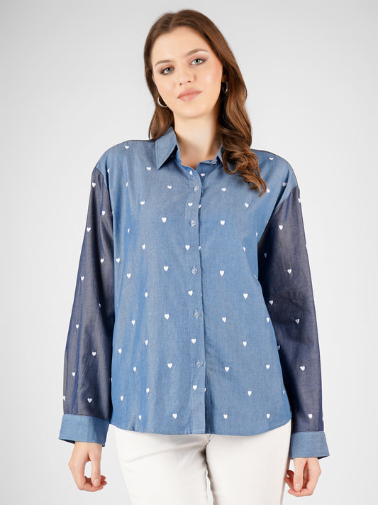 All Hearts Shirt -Blue