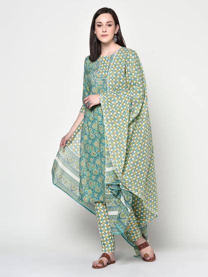 Pure cotton kurta set | Green