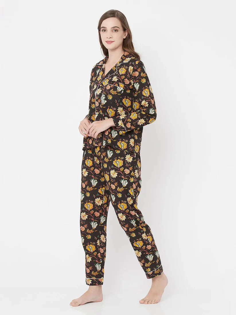 Blockprint Nightsuit set | Sardine