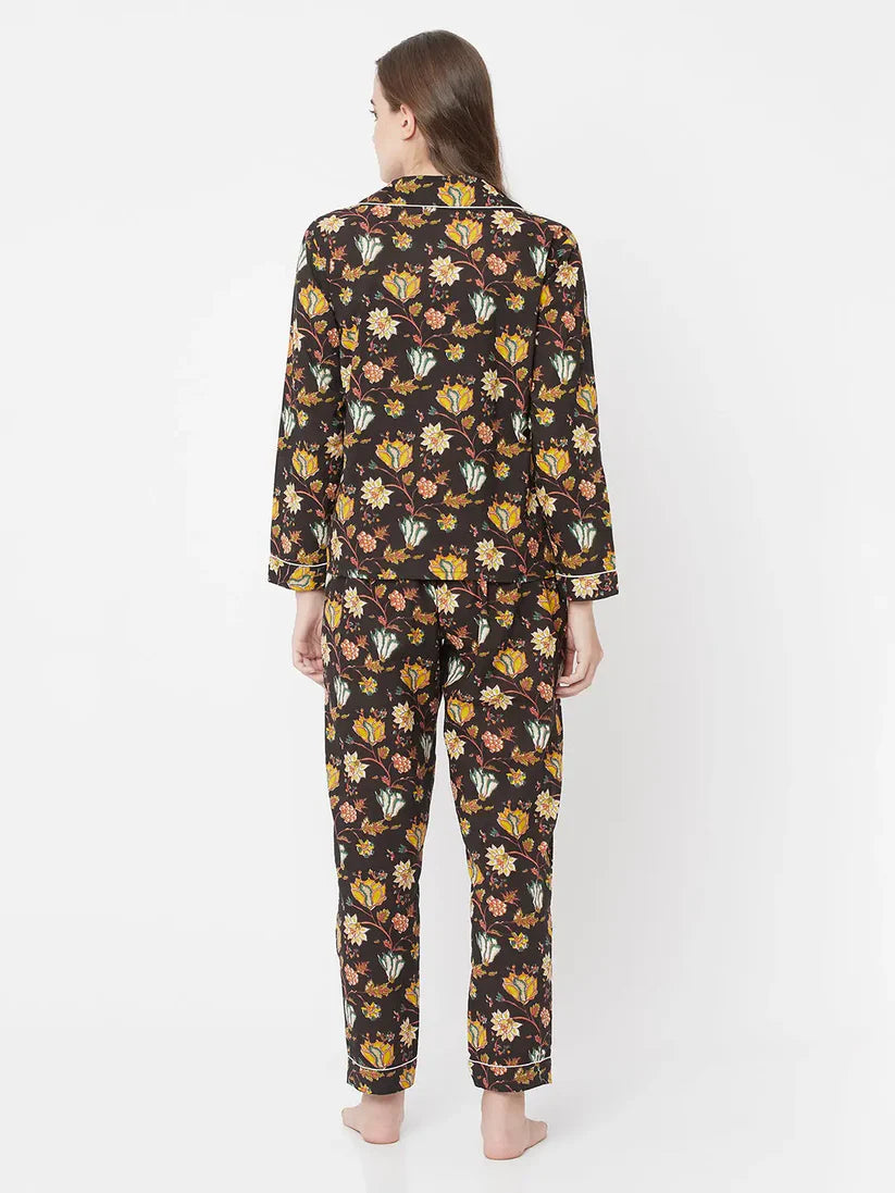 Blockprint Nightsuit set | Sardine